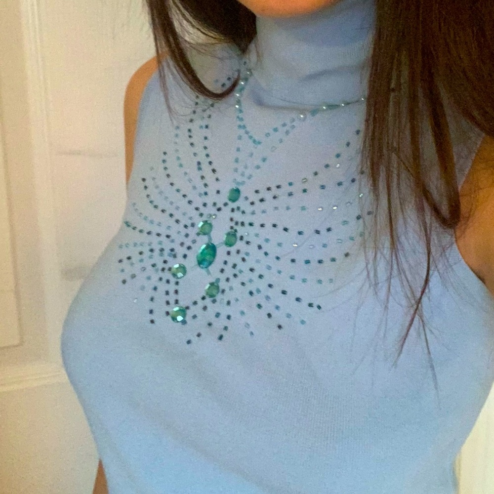 Vintage Rhinestone Turtle Neck - Picture 3 of 3